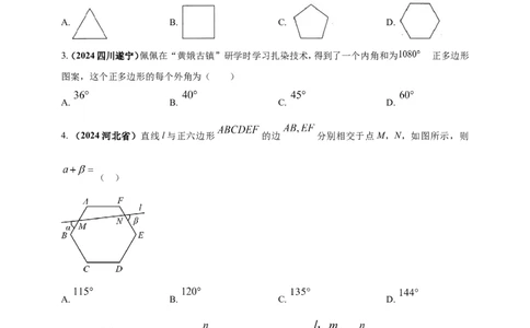 专题17多边形问题（原卷版）_2数学总复习_2025中考复习资料_（2025年中考复习全国通用）2024年中考数学真题专题分类精选汇编