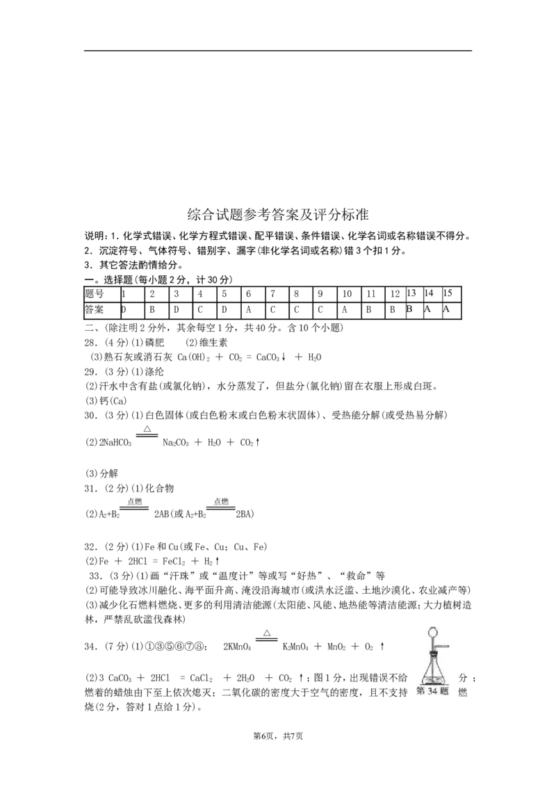 2008年哈尔滨市中考化学试题及答案_中考真题_5.化学中考真题2015-2024年_地区卷_黑龙江_哈尔滨中考化学08-21