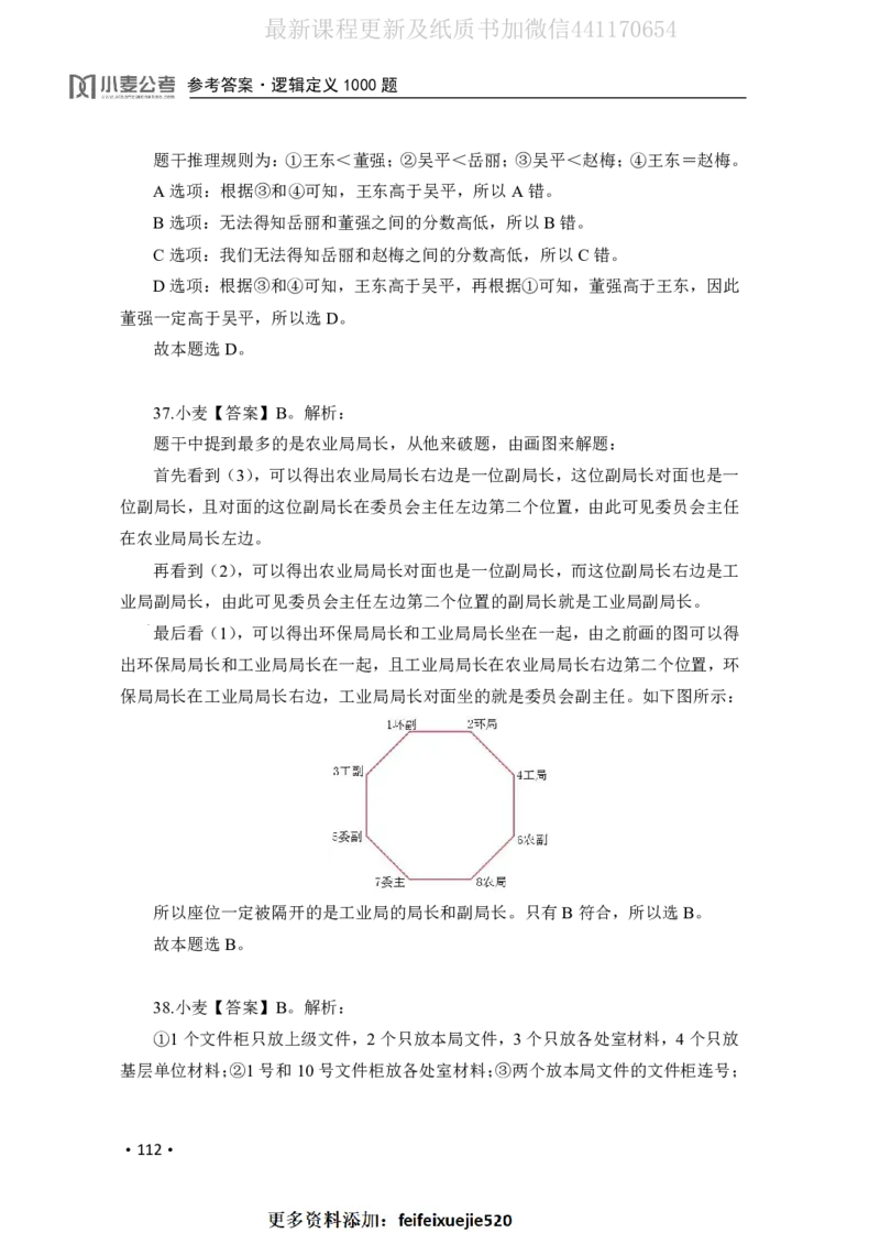 2020小麦逻辑定义1000题-答案_26吉林考备考资料包_11省考刷题包_09行测6000题