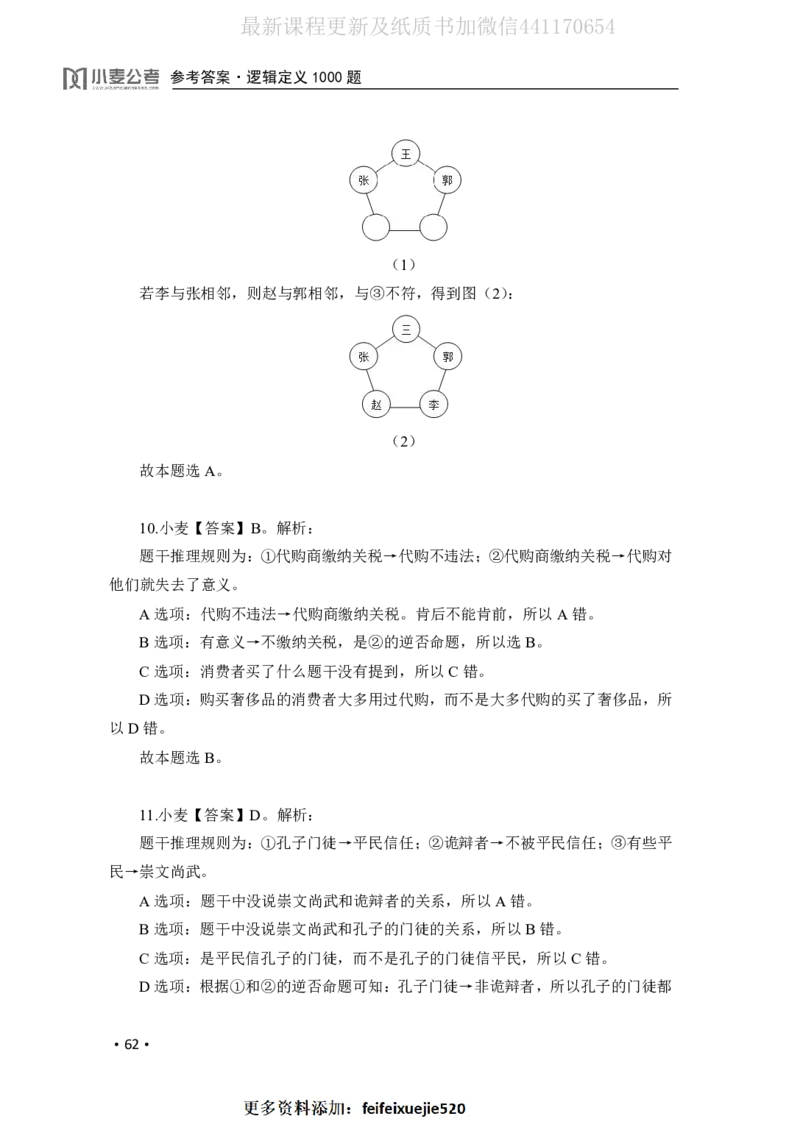 2020小麦逻辑定义1000题-答案_26吉林考备考资料包_11省考刷题包_09行测6000题