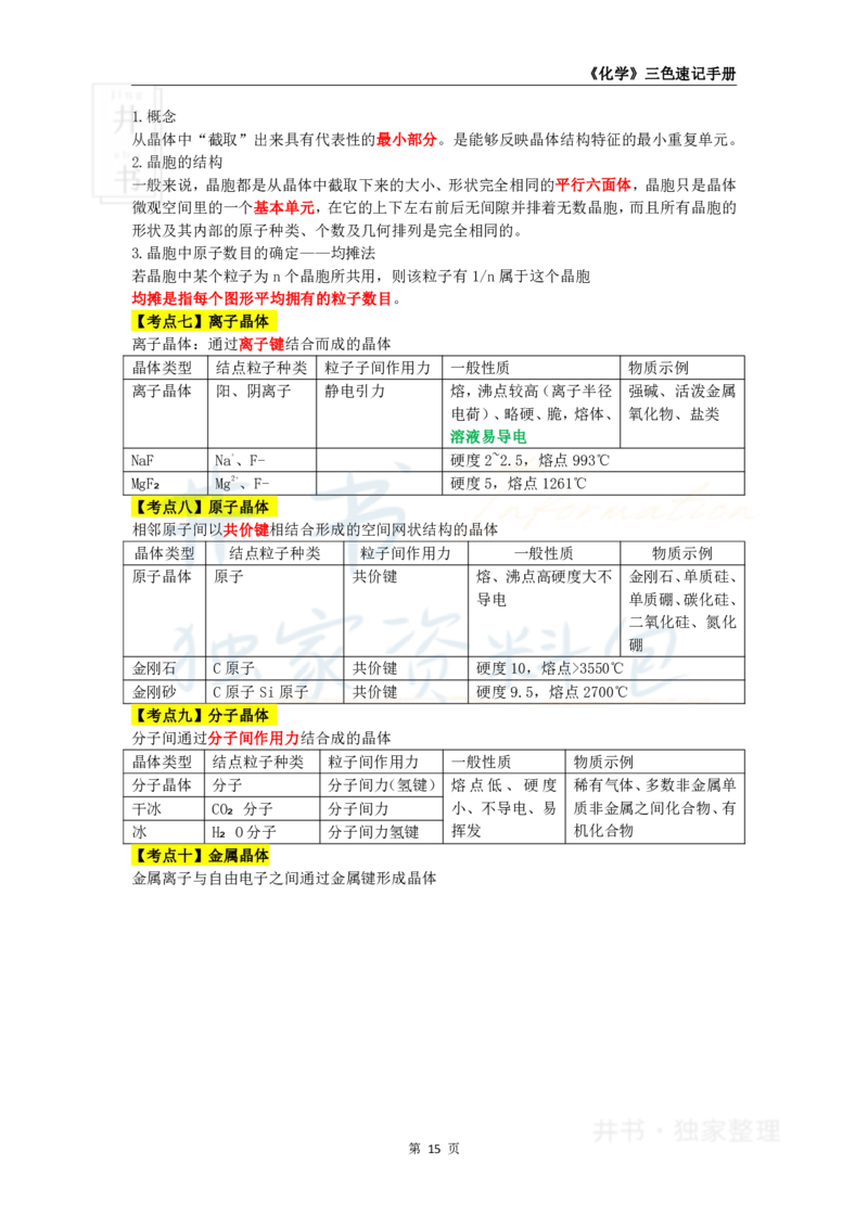 井书&middot;独家资料包教师资格《（高中）化学》三色速记手册（独家整理）_教资_初高中2026教资_25下教师资格证_科三高中各科资料汇总_井书&middot;独家资料包高中各科资料汇总
