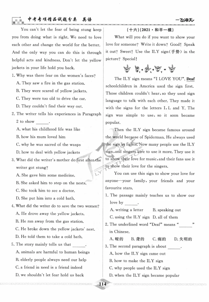 一飞冲天-中考专项精品试题分类-英语_《一飞冲天-中考专项》2026版_一飞冲天-中考专项精品试题分类（2024版）
