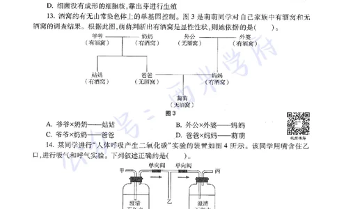 19年下-初中生物真题-题本_4-教培资料-26年最新资料-同步更新_初中高中教资_03科三专项（进去保存报考的学科即可）_01科目三FB网课、三色速记手册、知识点导图等推荐_初中