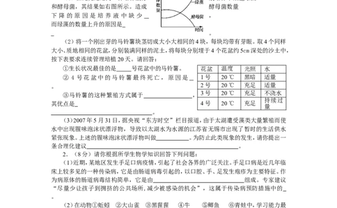 2007年淄博市中考生物试题及答案._中考真题_8.生物中考真题2015-2024年_地区卷_山东省_山东淄博生物10-21缺19.20