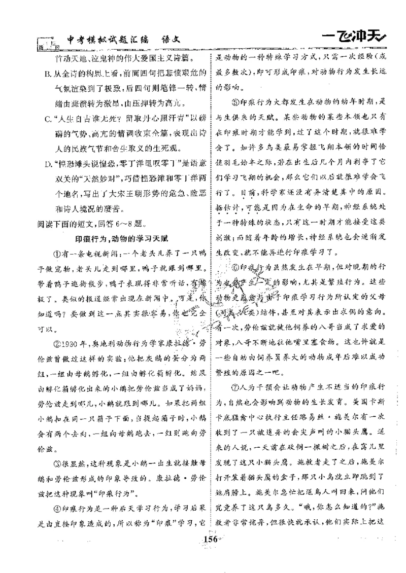 2025《一飞冲天-中考模拟试题汇编》语文_《一飞冲天-中考专项》2026版_一飞冲天-中考模拟试题汇编（2025版）