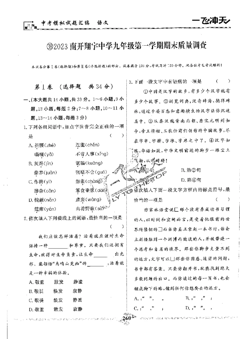 2025《一飞冲天-中考模拟试题汇编》语文_《一飞冲天-中考专项》2026版_一飞冲天-中考模拟试题汇编（2025版）