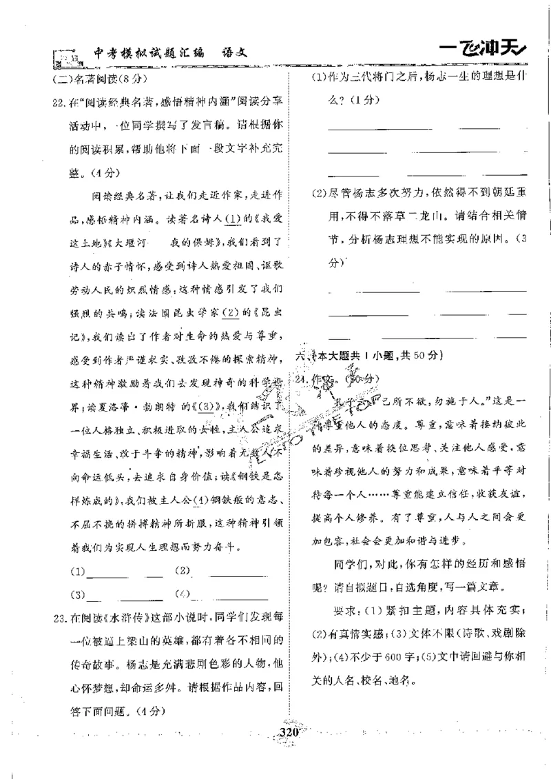 2025《一飞冲天-中考模拟试题汇编》语文_《一飞冲天-中考专项》2026版_一飞冲天-中考模拟试题汇编（2025版）