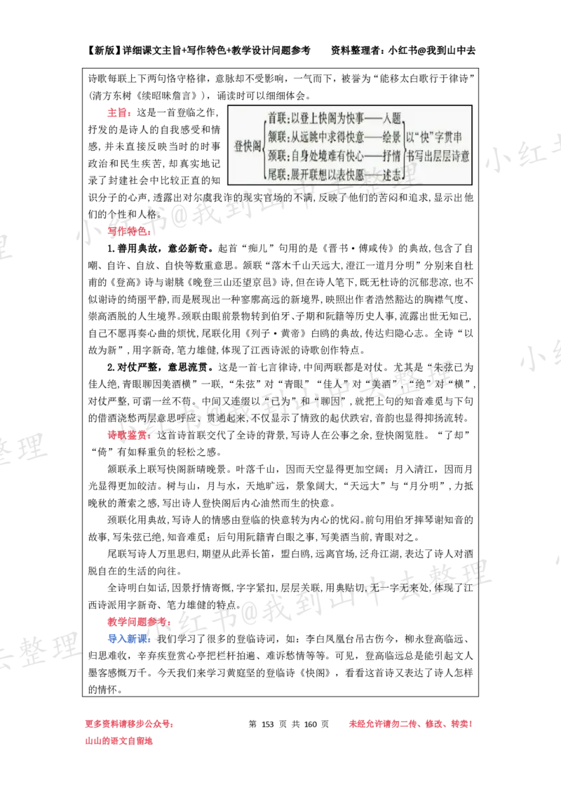 160页新版选择性必修下册课文梳理@我到山中去_4-教培资料-26年最新资料-同步更新_初中高中教资_03科三专项（进去保存报考的学科即可）_12小某书热门博主（高中语文）