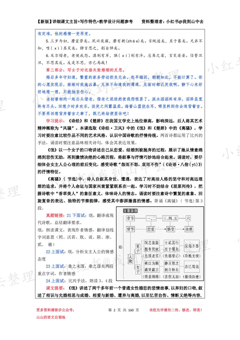 160页新版选择性必修下册课文梳理@我到山中去_4-教培资料-26年最新资料-同步更新_初中高中教资_03科三专项（进去保存报考的学科即可）_12小某书热门博主（高中语文）