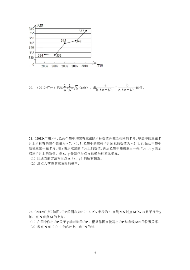 2012年广东省广州市中考数学试卷及答案_中考真题_2.数学中考真题2015-2024年_地区卷_广东省_广东广州中考数学2008--2021年