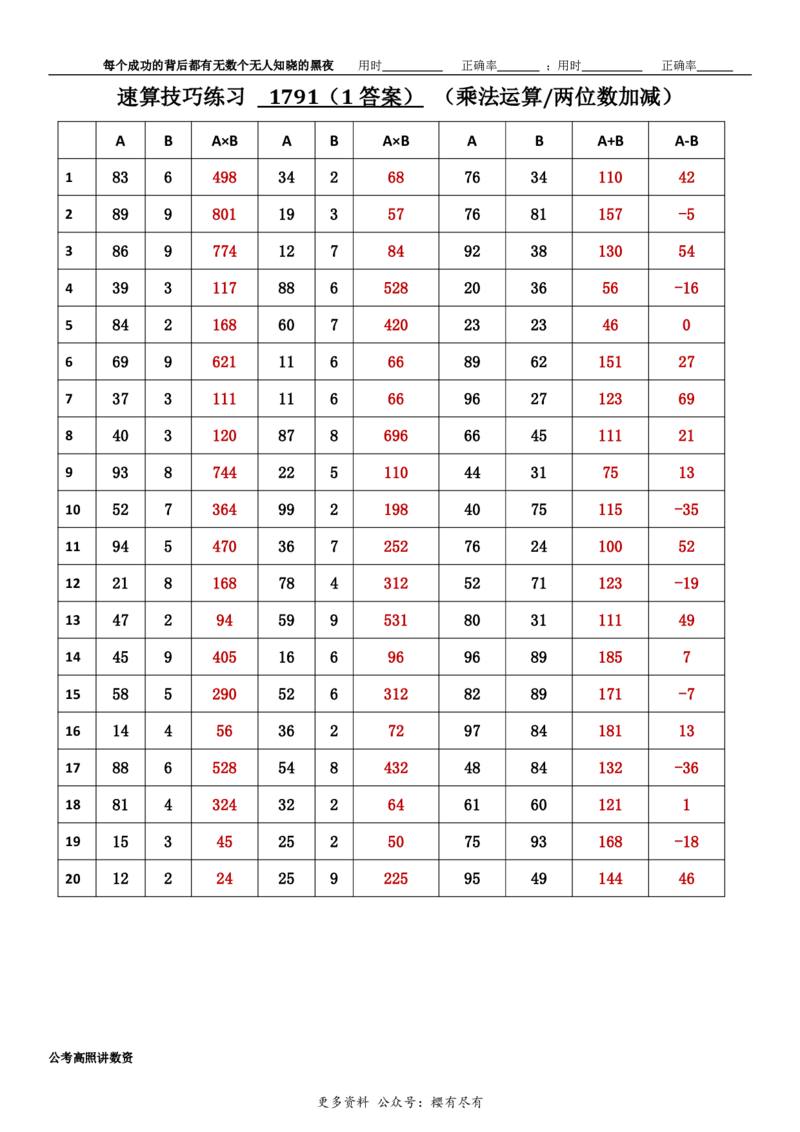 新速算1783-1792（答案版）_2026考公资料_超格合集_数资高照合集_速算高照抖音速算直播课_速算每日打卡题