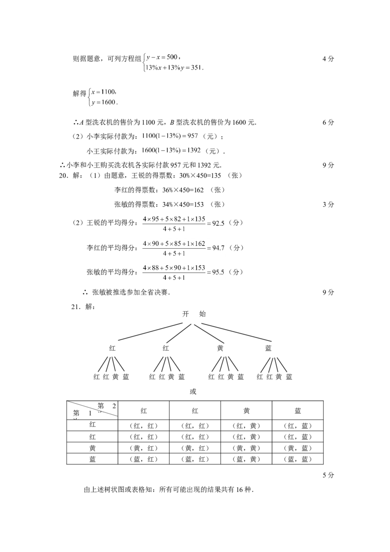 2009年云南省中考数学试卷及答案（word版）_中考真题_2.数学中考真题2015-2024年_地区卷_云南省_云南中考数学2010--2022年（云南省统一试卷）