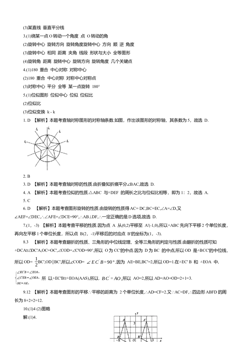 专题13图形的变换知识点梳理及专项练习（含解析）_2数学总复习_2025中考复习资料_2025年中考数学一轮复习知识点梳理及专项练习