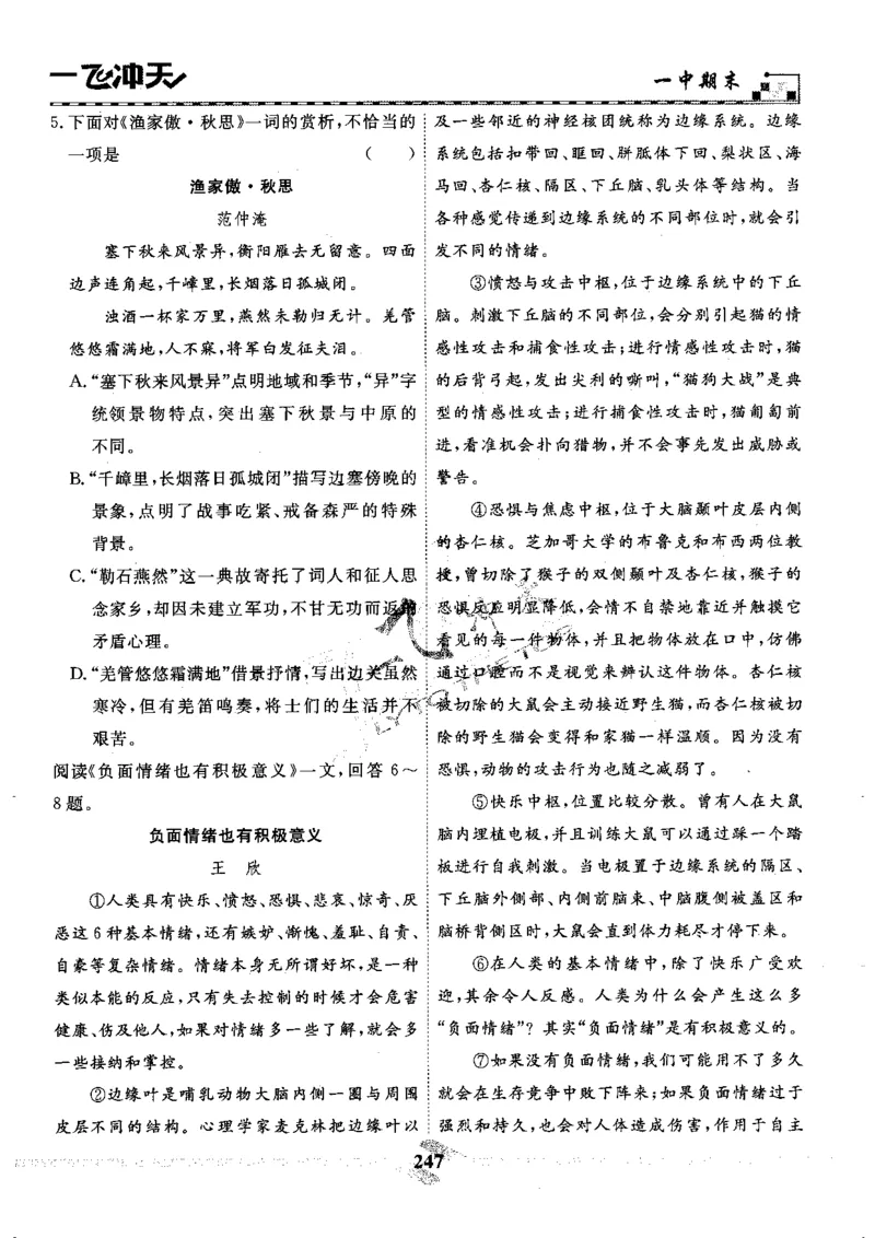 一飞冲天-中考模拟试题汇编-语文_《一飞冲天-中考专项》2026版_一飞冲天-中考模拟试题汇编（2024版）