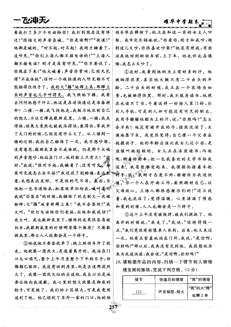 一飞冲天-中考模拟试题汇编-语文_《一飞冲天-中考专项》2026版_一飞冲天-中考模拟试题汇编（2024版）