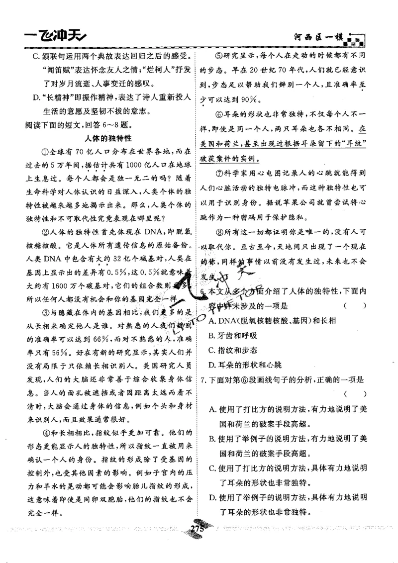 一飞冲天-中考模拟试题汇编-语文_《一飞冲天-中考专项》2026版_一飞冲天-中考模拟试题汇编（2024版）