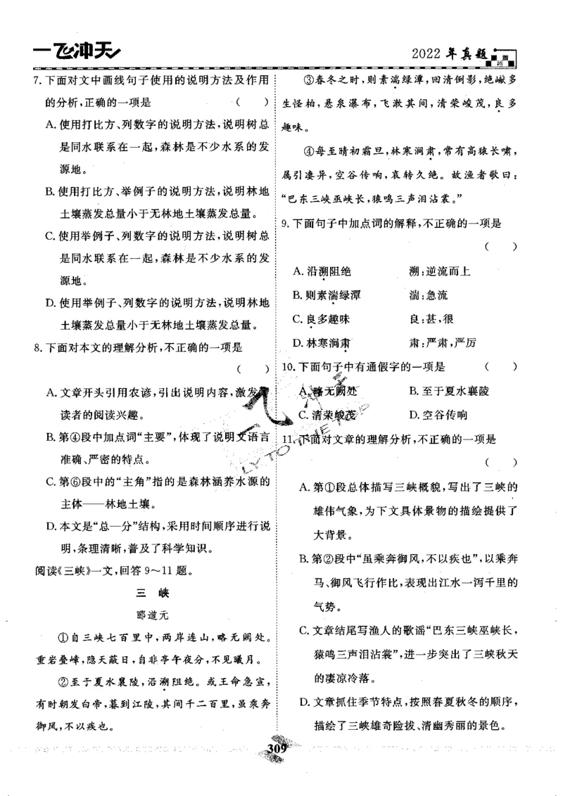 一飞冲天-中考模拟试题汇编-语文_《一飞冲天-中考专项》2026版_一飞冲天-中考模拟试题汇编（2024版）