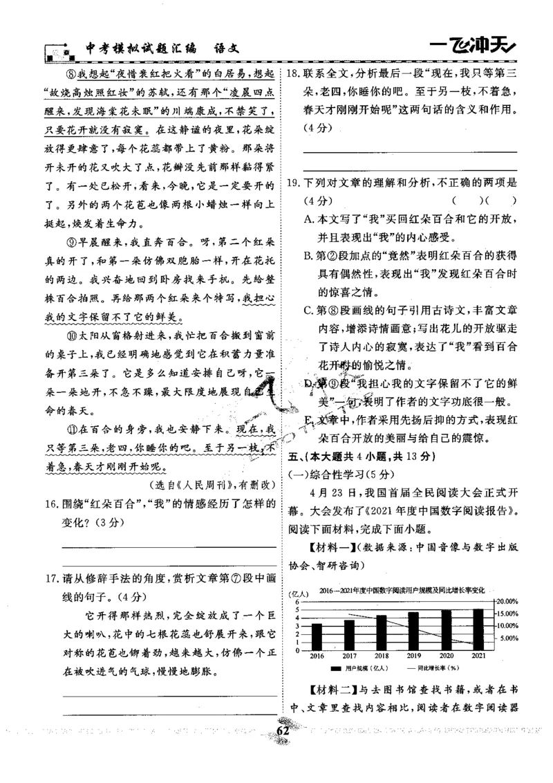 一飞冲天-中考模拟试题汇编-语文_《一飞冲天-中考专项》2026版_一飞冲天-中考模拟试题汇编（2024版）