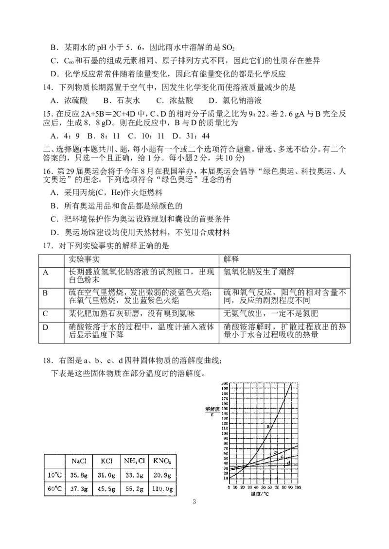 2008年南京中考化学试题及答案_中考真题_5.化学中考真题2015-2024年_地区卷_江苏省_南京化学08-22