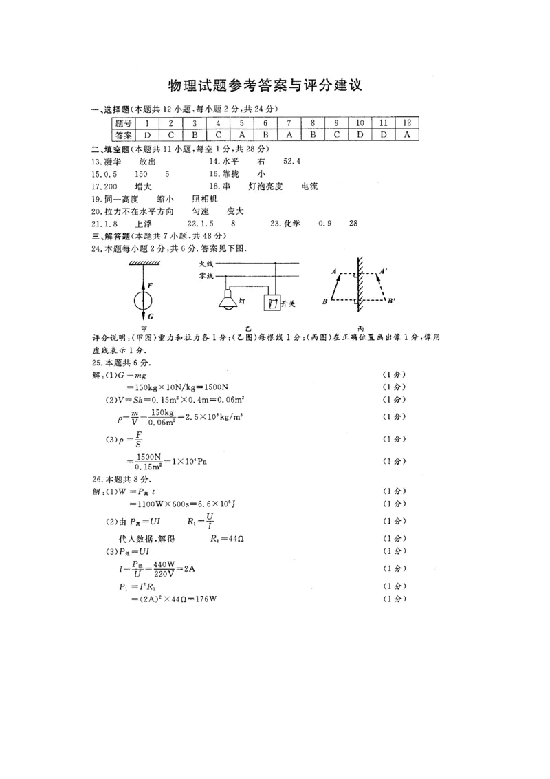 2009年苏州市中考物理试题及答案(word版)_中考真题_4.物理中考真题2015-2024年_地区卷_江苏省_苏州物理08-22