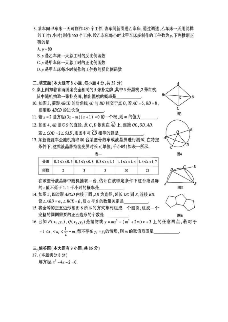2025~2026学年数学质检卷_2025~2026学年初三质检卷合集