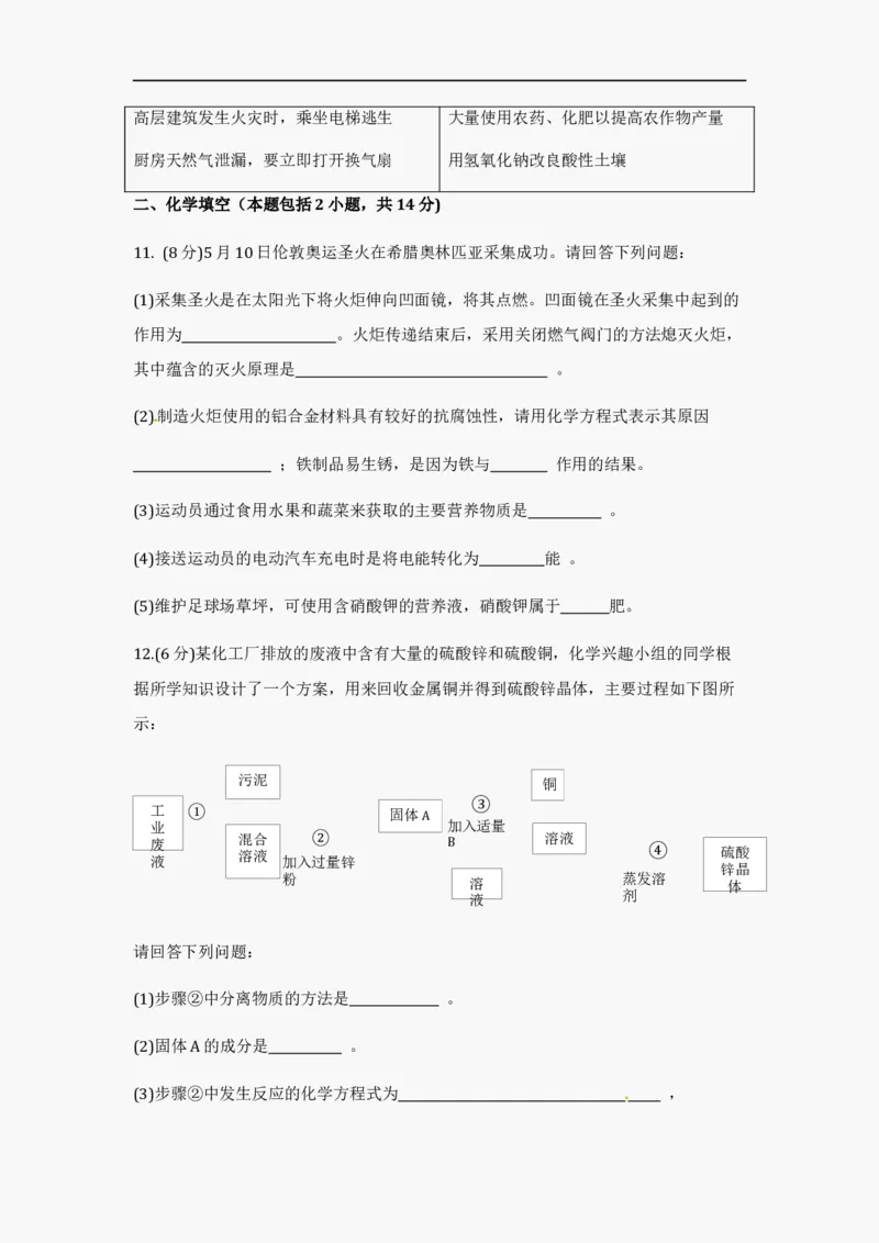2012年江苏省徐州市中考化学试题及答案_中考真题_5.化学中考真题2015-2024年_地区卷_江苏省_徐州中考化学08-22