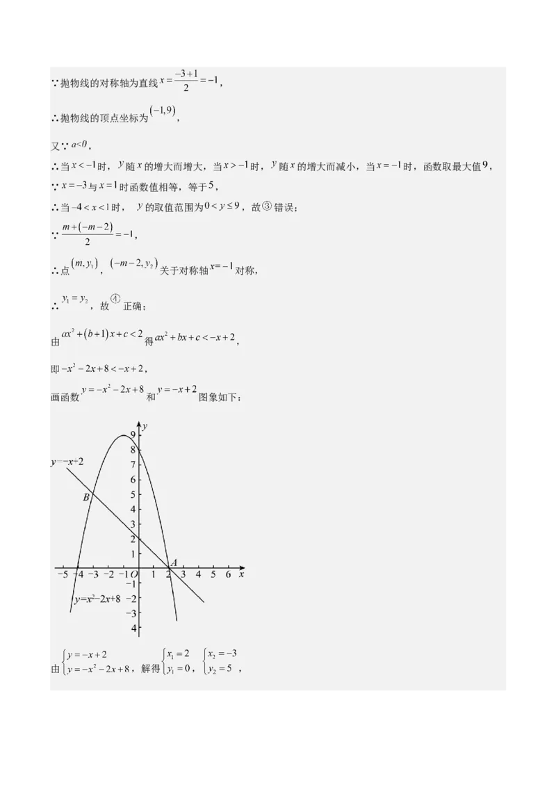 专题06二次函数（5大模块知识梳理+9大考点+5大易错点）解析版_2数学总复习_2025中考复习资料_2025年中考数学一轮知识梳理_专题06+二次函数（5大模块知识梳理+9大考点+5大易错点）