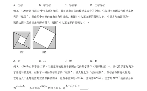2025年中考数学几何模型综合训练（通用版）专题08三角形中的重要模型之弦图模型、勾股树模型解读与提分精练（学生版）_2数学总复习_2025中考复习资料