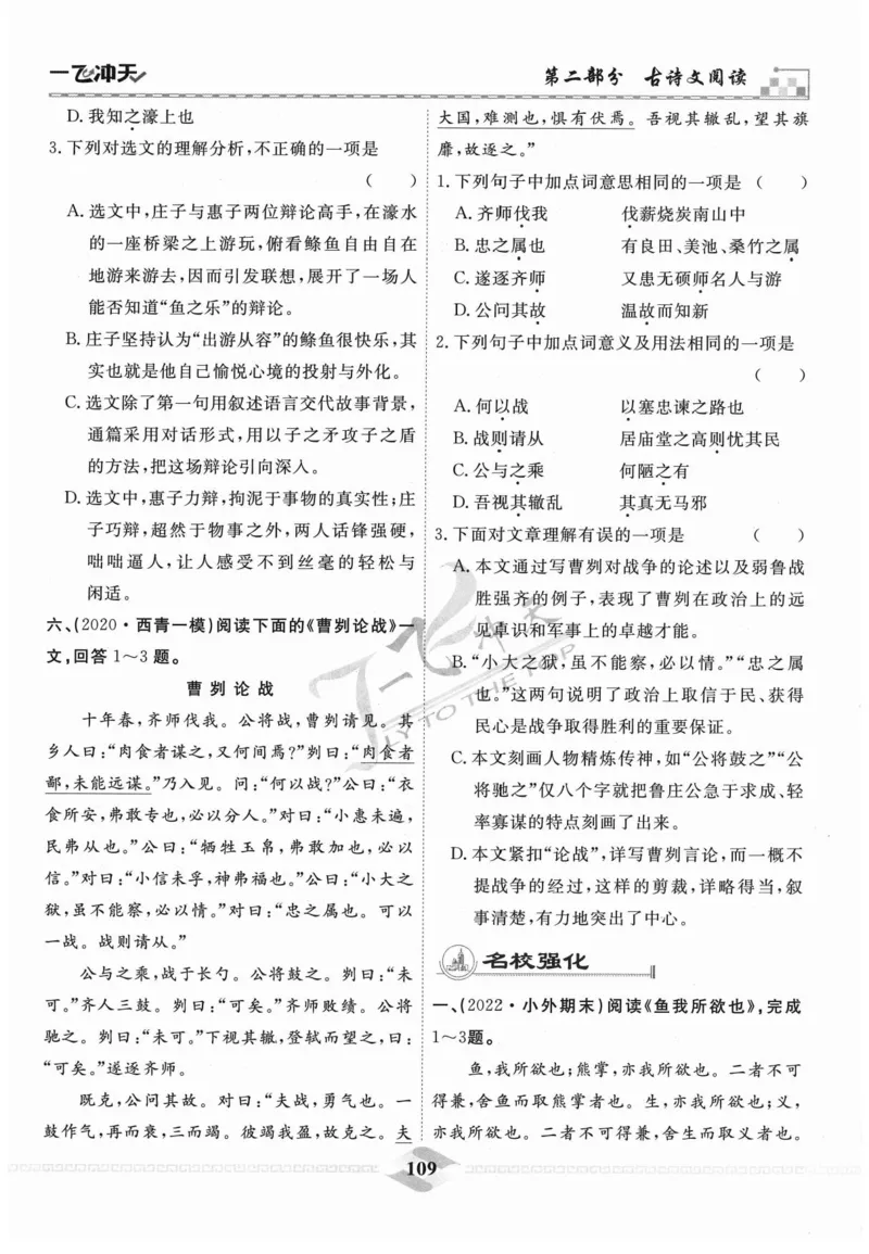 一飞冲天-中考专项精品试题分类-语文_《一飞冲天-中考专项》2026版_一飞冲天-中考专项精品试题分类（2024版）