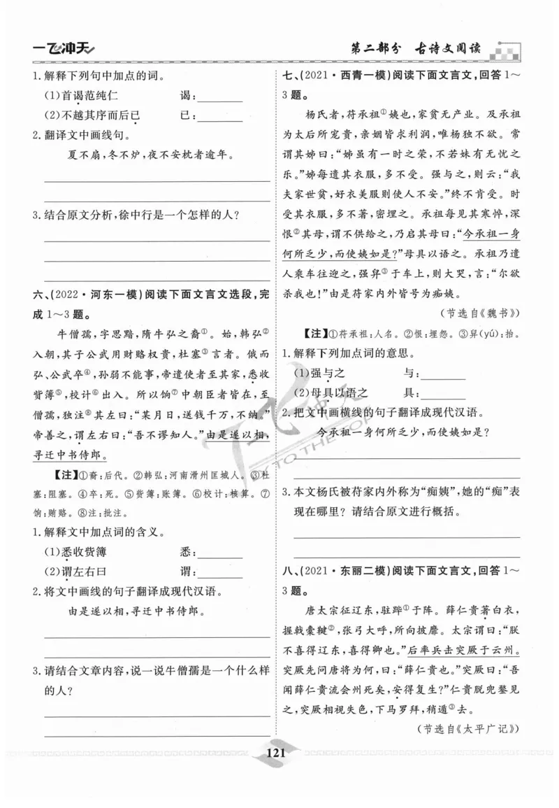 一飞冲天-中考专项精品试题分类-语文_《一飞冲天-中考专项》2026版_一飞冲天-中考专项精品试题分类（2024版）