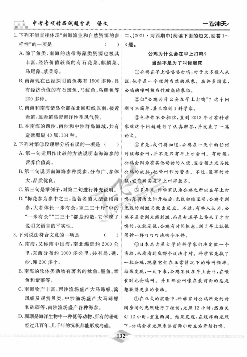 一飞冲天-中考专项精品试题分类-语文_《一飞冲天-中考专项》2026版_一飞冲天-中考专项精品试题分类（2024版）