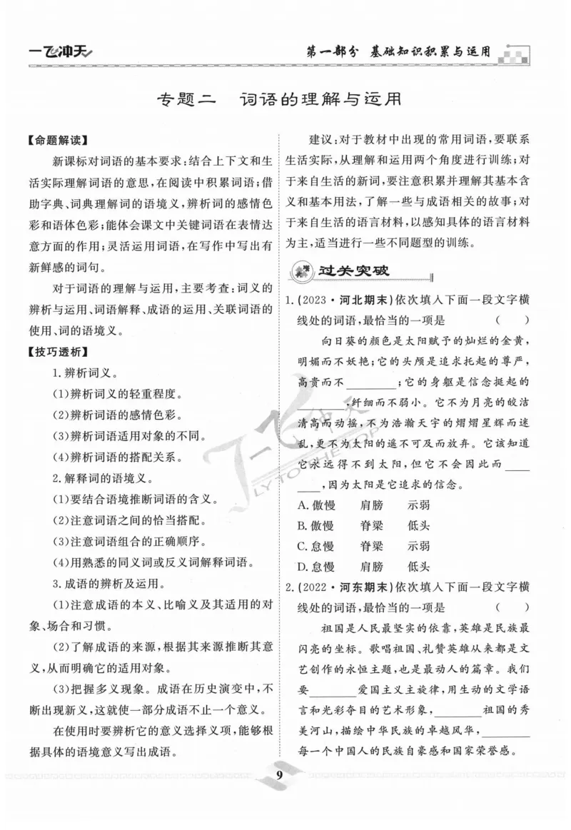 一飞冲天-中考专项精品试题分类-语文_《一飞冲天-中考专项》2026版_一飞冲天-中考专项精品试题分类（2024版）