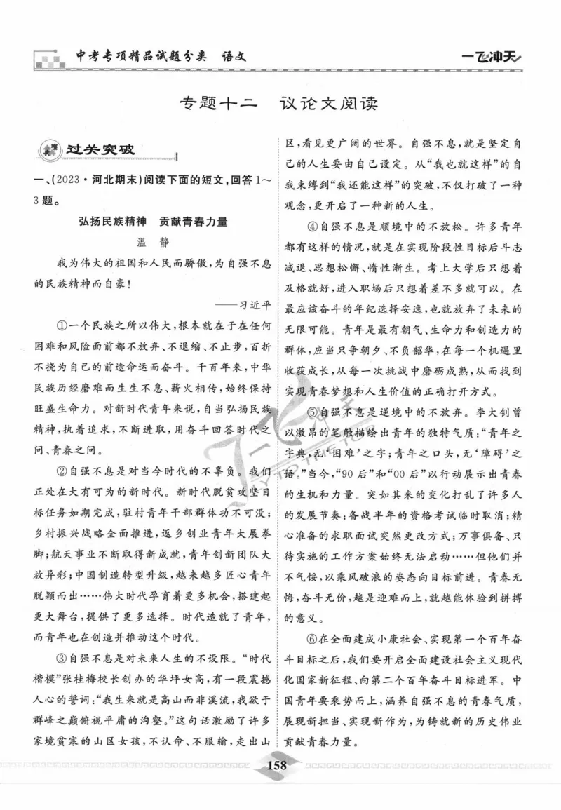 一飞冲天-中考专项精品试题分类-语文_《一飞冲天-中考专项》2026版_一飞冲天-中考专项精品试题分类（2024版）