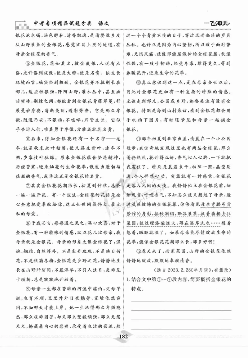 一飞冲天-中考专项精品试题分类-语文_《一飞冲天-中考专项》2026版_一飞冲天-中考专项精品试题分类（2024版）