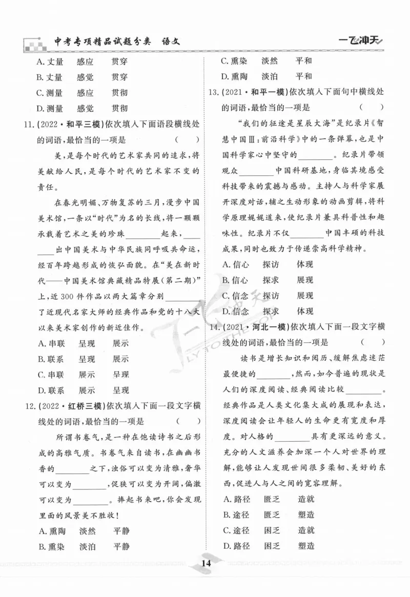 一飞冲天-中考专项精品试题分类-语文_《一飞冲天-中考专项》2026版_一飞冲天-中考专项精品试题分类（2024版）