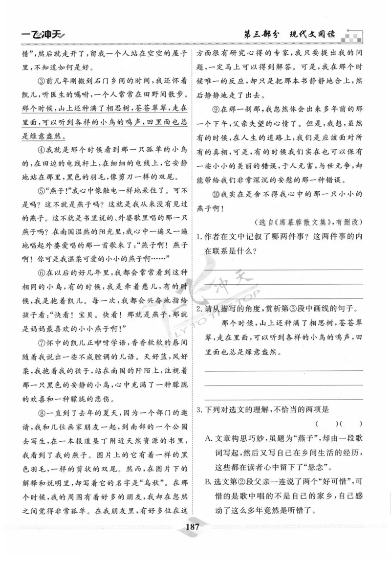 一飞冲天-中考专项精品试题分类-语文_《一飞冲天-中考专项》2026版_一飞冲天-中考专项精品试题分类（2024版）