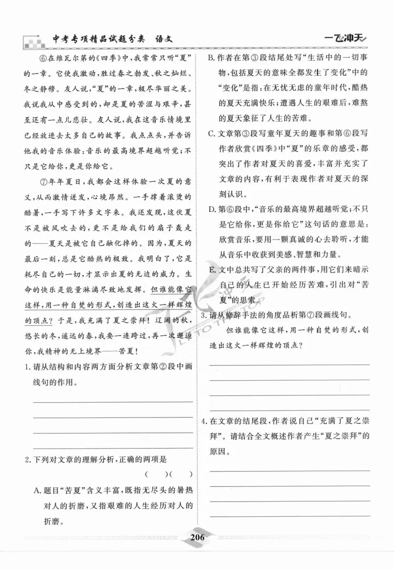 一飞冲天-中考专项精品试题分类-语文_《一飞冲天-中考专项》2026版_一飞冲天-中考专项精品试题分类（2024版）