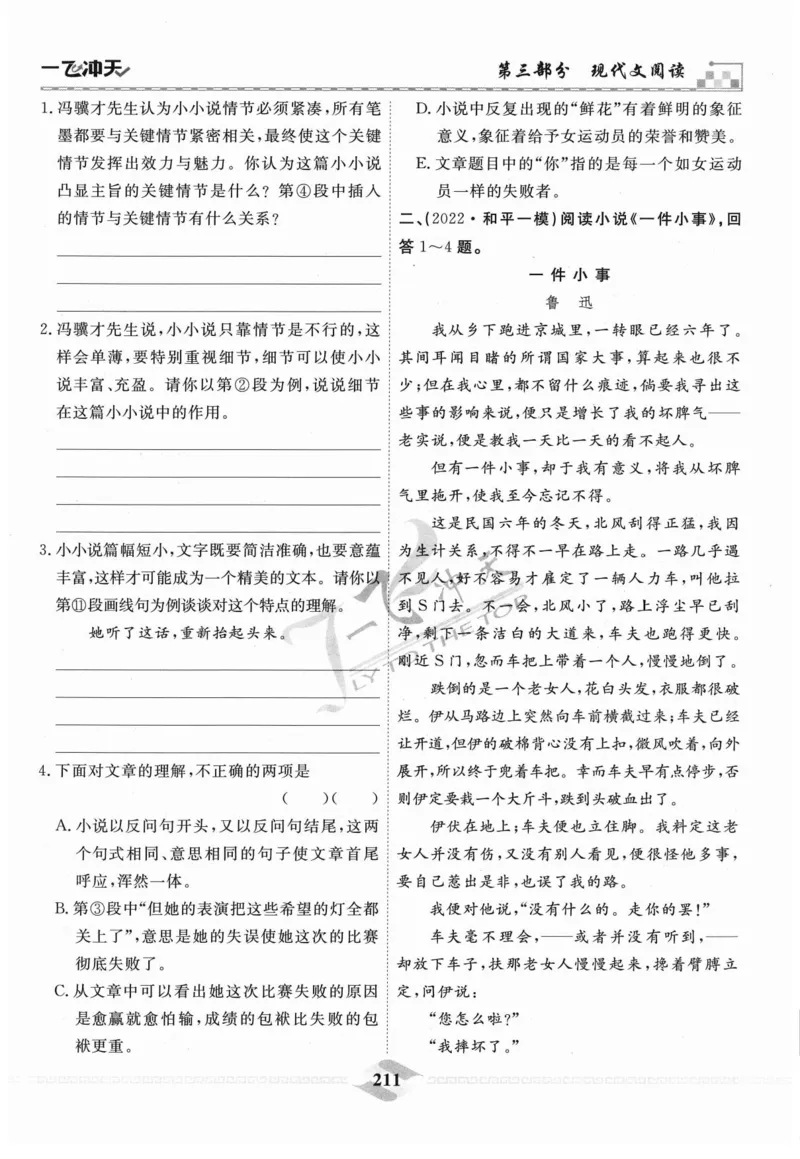 一飞冲天-中考专项精品试题分类-语文_《一飞冲天-中考专项》2026版_一飞冲天-中考专项精品试题分类（2024版）