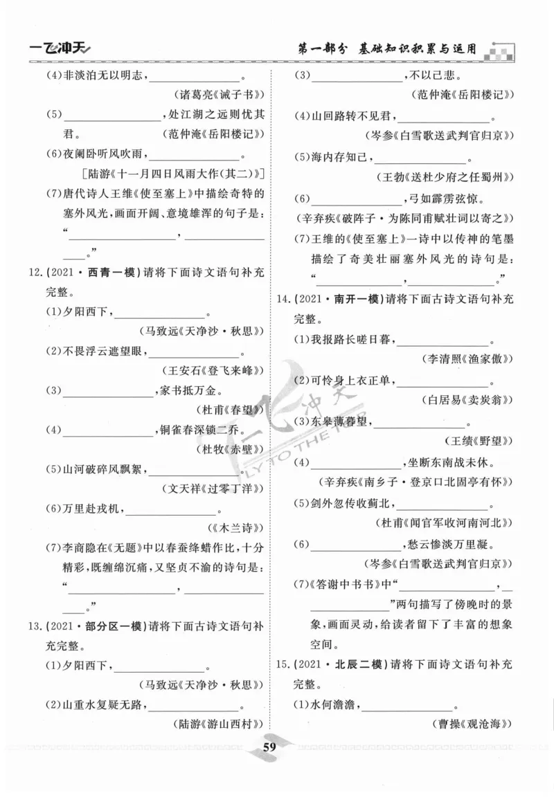 一飞冲天-中考专项精品试题分类-语文_《一飞冲天-中考专项》2026版_一飞冲天-中考专项精品试题分类（2024版）