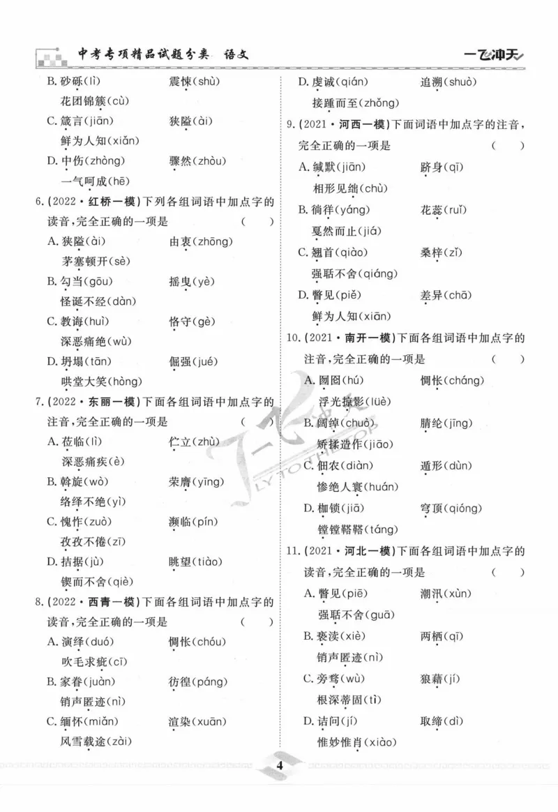 一飞冲天-中考专项精品试题分类-语文_《一飞冲天-中考专项》2026版_一飞冲天-中考专项精品试题分类（2024版）