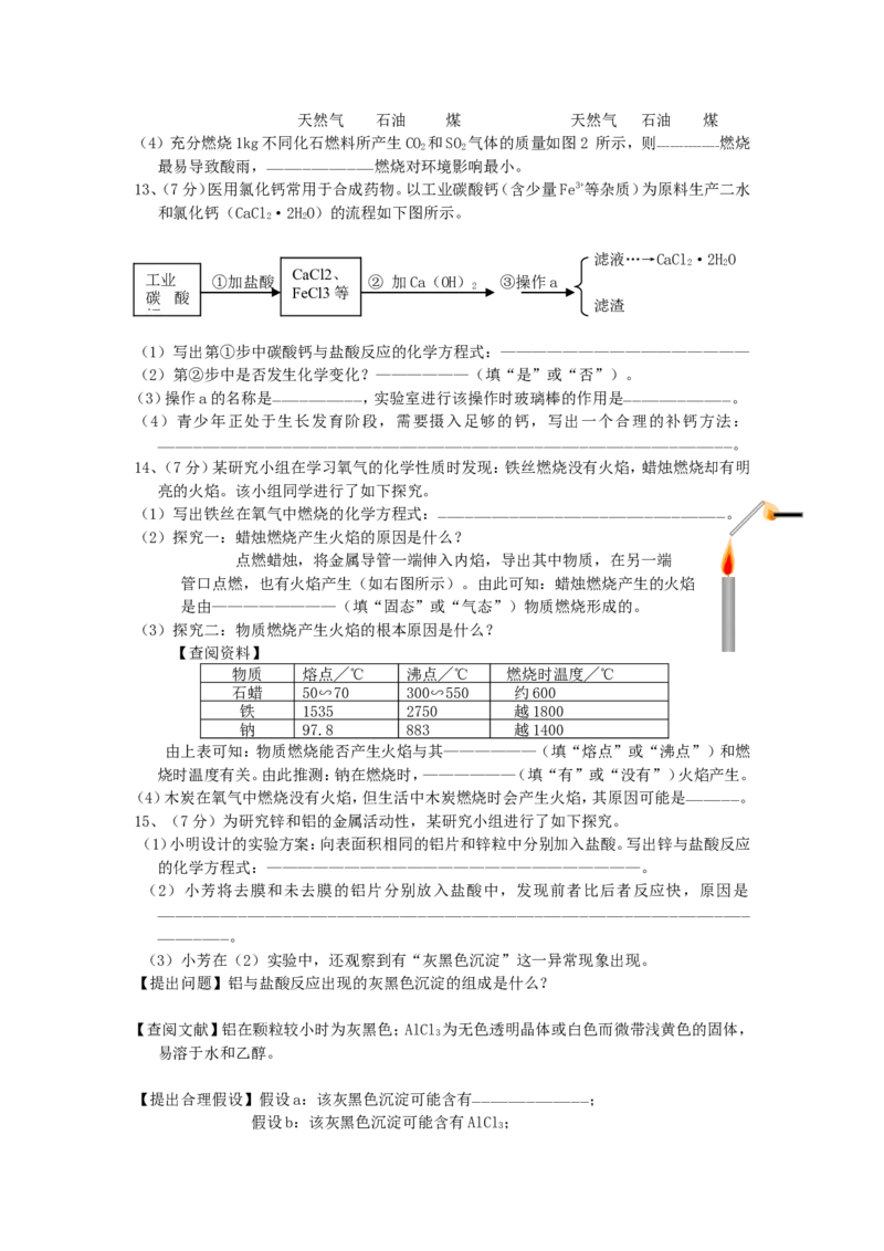 2011年安徽省中考化学试卷及答案_中考真题_5.化学中考真题2015-2024年_地区卷_安徽化学08-22
