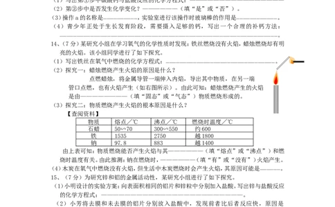 2011年安徽省中考化学试卷及答案_中考真题_5.化学中考真题2015-2024年_地区卷_安徽化学08-22
