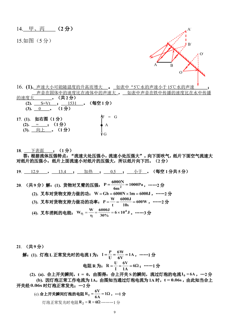 2013年广州市中考物理试题(含答案)_中考真题_4.物理中考真题2015-2024年_地区卷_广东省_广东广州中考物理2008---2022年