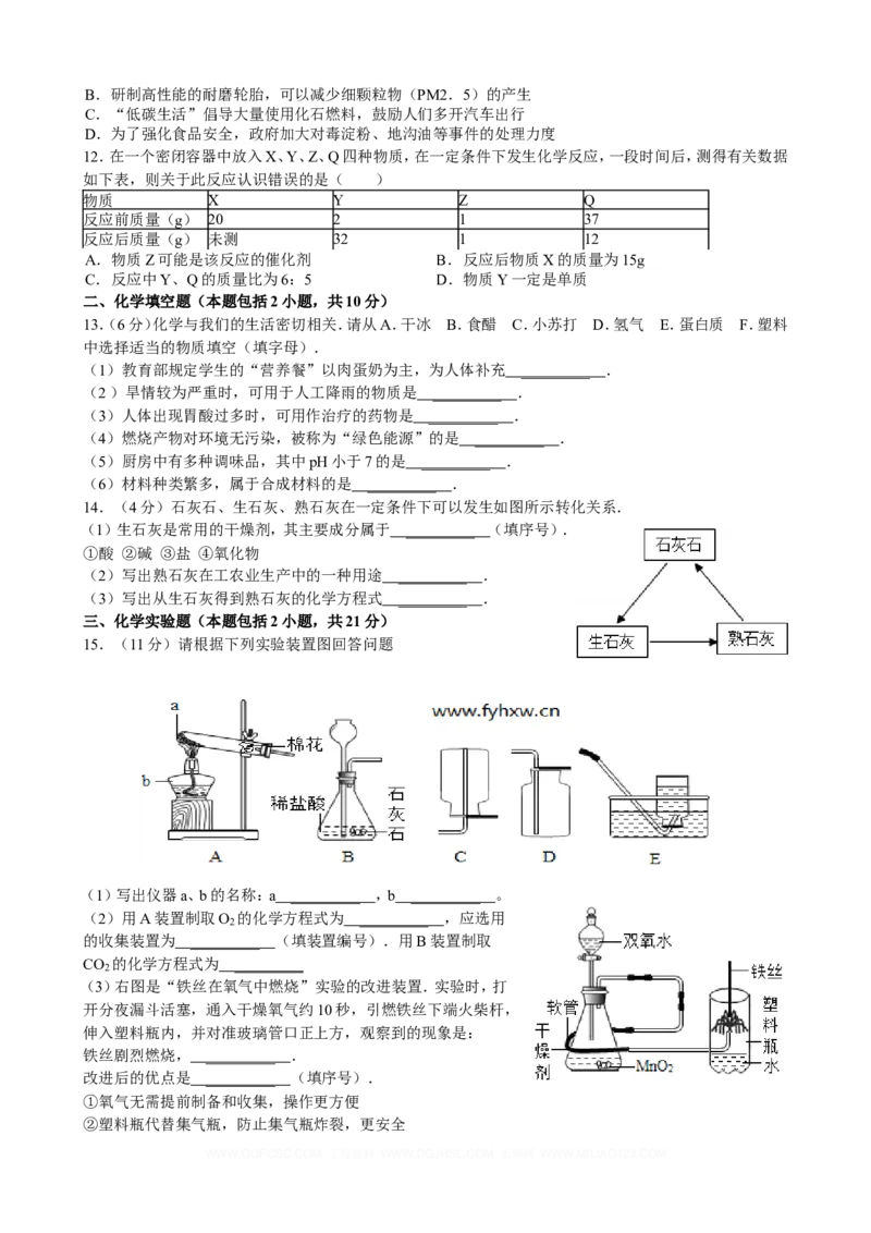 2013年江苏省徐州市中考化学试卷及答案_中考真题_5.化学中考真题2015-2024年_地区卷_江苏省_徐州中考化学08-22