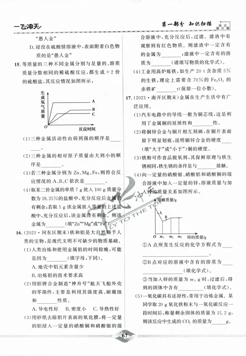 一飞冲天-中考专项精品试题分类-化学_《一飞冲天-中考专项》2026版_一飞冲天-中考专项精品试题分类（2024版）