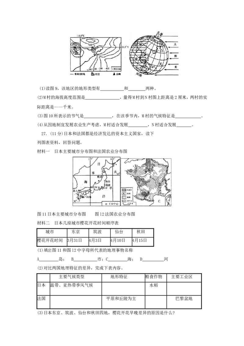 2011潍坊市中考地理试题真题(含答案版)_中考真题_9.地理中考真题2015-2024年_地区卷_山东省_山东潍坊中考地理08-22