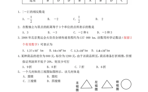 2009年江苏省徐州市中考数学试题(含答案)_中考真题_2.数学中考真题2015-2024年_地区卷_江苏省_徐州中考数学08-23