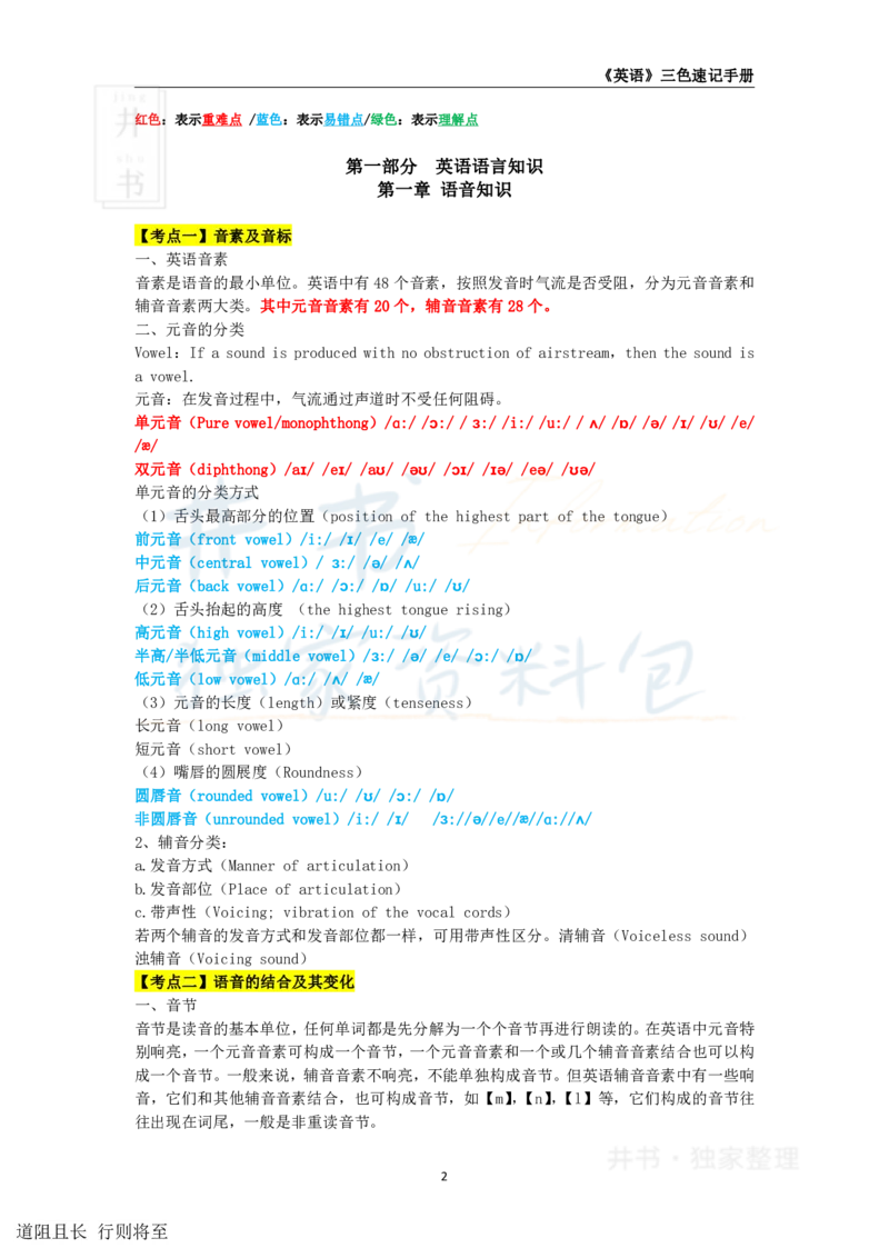 井书&middot;独家资料包教师资格《（高中）英语》三色速记手册（独家整理）_教资_初高中2026教资_25下教师资格证_科三高中各科资料汇总_井书&middot;独家资料包高中各科资料汇总