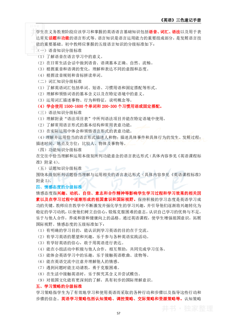 井书&middot;独家资料包教师资格《（高中）英语》三色速记手册（独家整理）_教资_初高中2026教资_25下教师资格证_科三高中各科资料汇总_井书&middot;独家资料包高中各科资料汇总