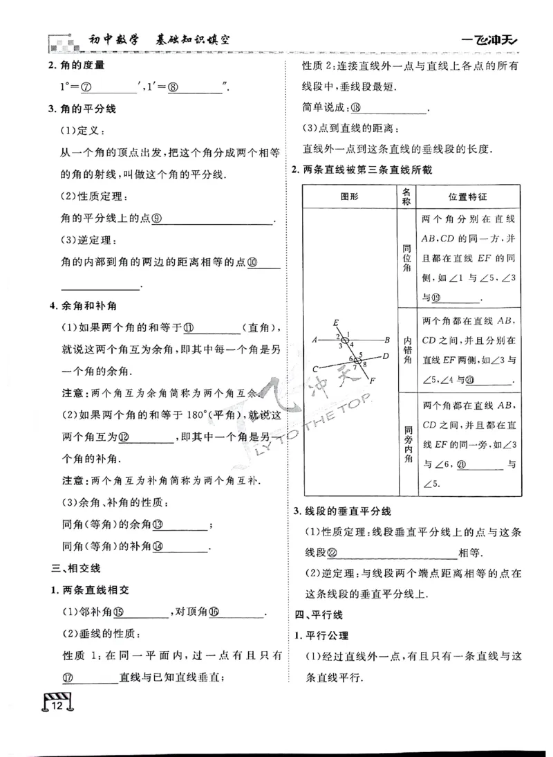 2025《一飞冲天-中考专项》数学基础知识填空_《一飞冲天-中考专项》2026版_一飞冲天-中考专项（2025版）